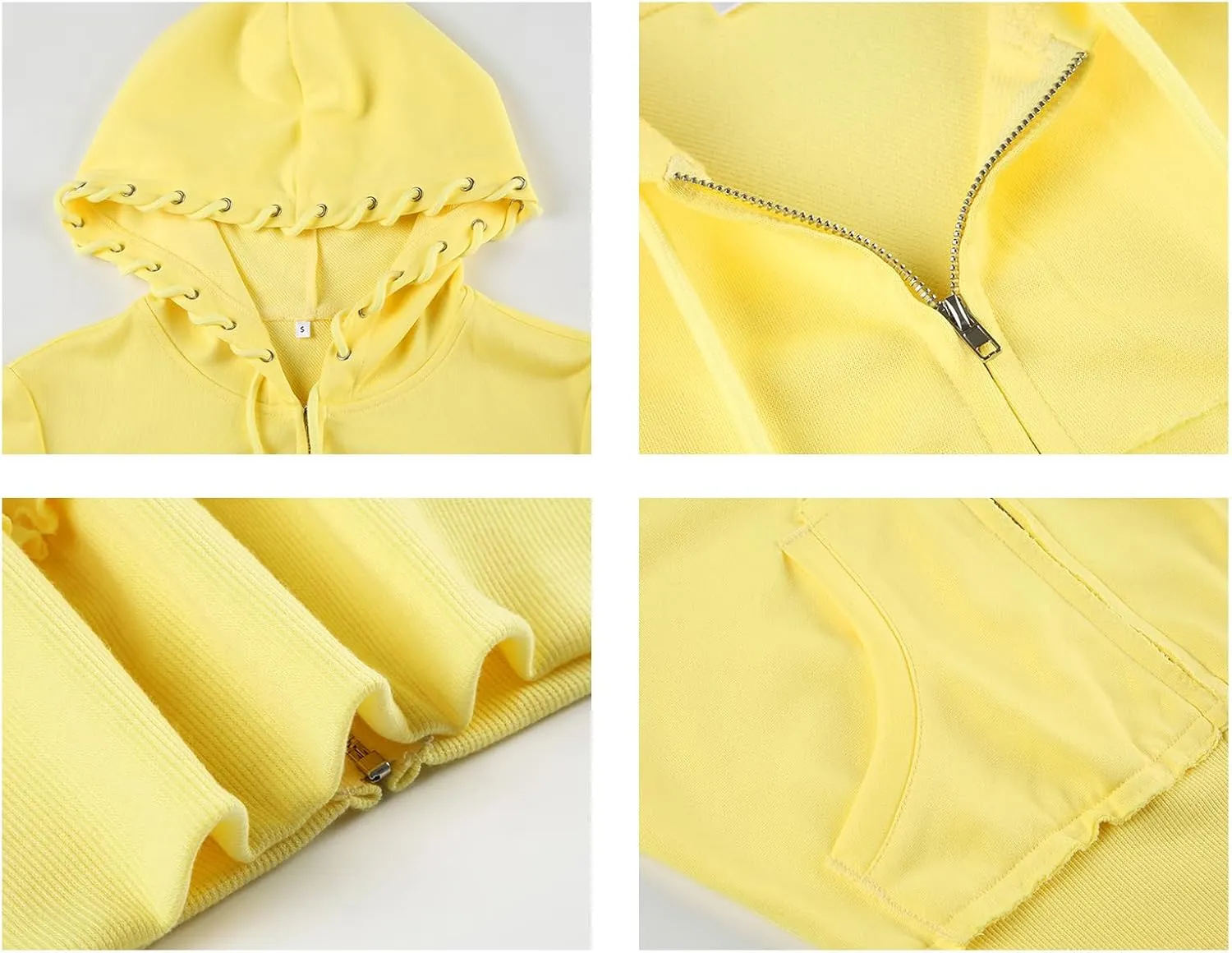 Voghtic Fall Women's 2 Piece Sweatsuits Set Long Sleeve Zip Up Crop Hoodie Jacket Flare Sweatpant Matching Lounge Set