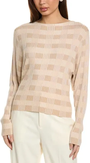 Voluminous Sleeve Bateau Neck Sweater