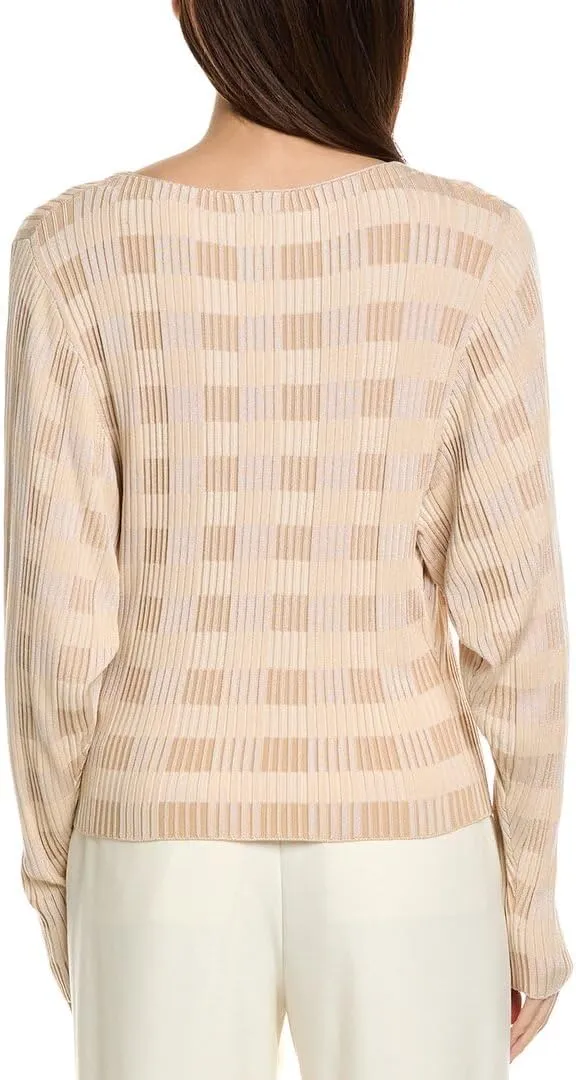 Voluminous Sleeve Bateau Neck Sweater