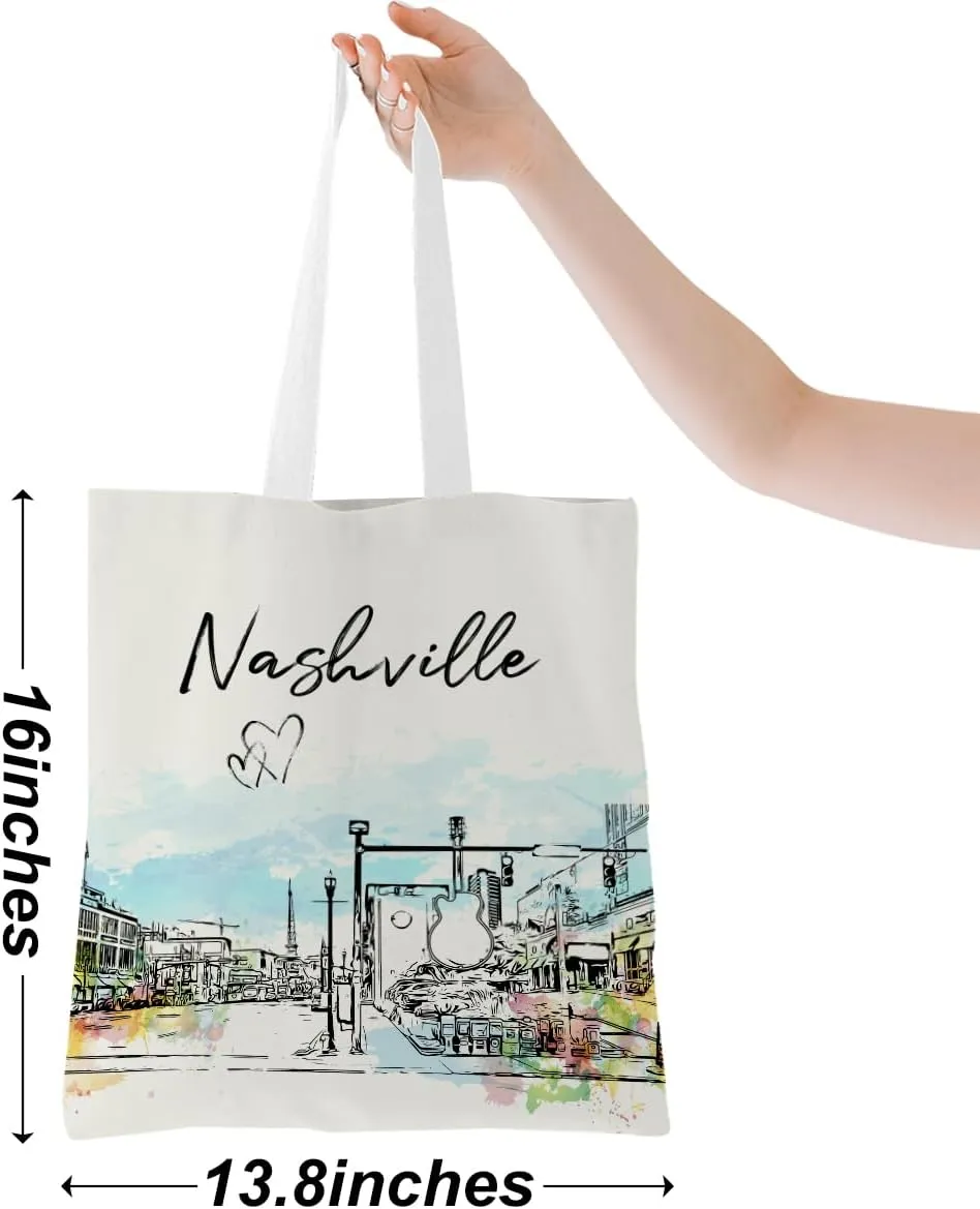 Watercolor New York Paris Chicago Nashville Italy California Lover Gifts Tote Bag Beach Bag Travel Souvenir Gift
