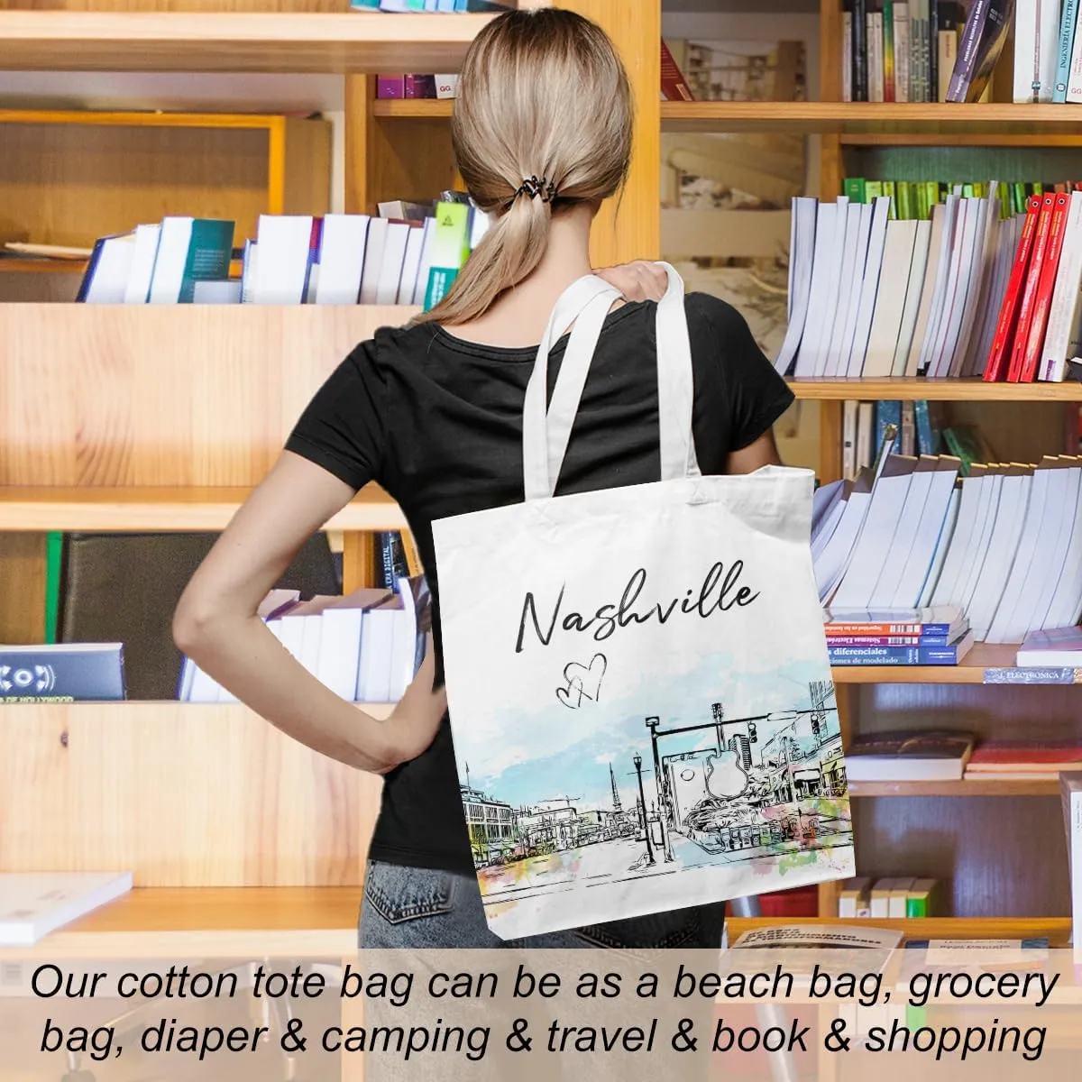 Watercolor New York Paris Chicago Nashville Italy California Lover Gifts Tote Bag Beach Bag Travel Souvenir Gift