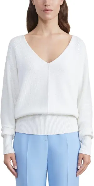 Wide V Neck Dolman Silk-Blend Sweater