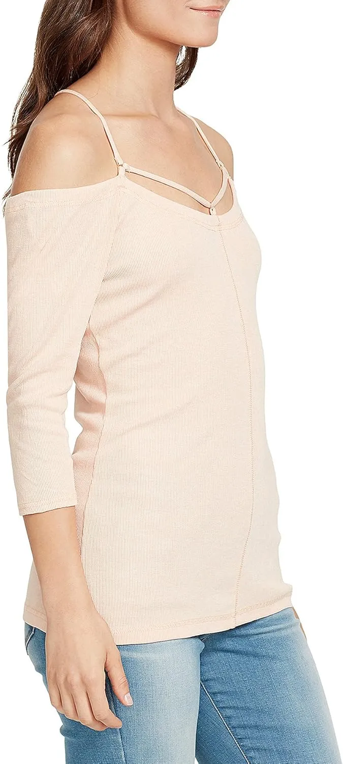 William Rast Women's Prairie Strappy Cold Shoulder Tunic Top