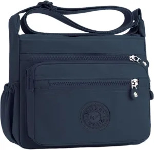 WITERY Nylon Crossboby Bag for Women - Waterproof Zipper Multi-pocket Travel Shoulder Bag Purse, Lightweight Messenger Bag