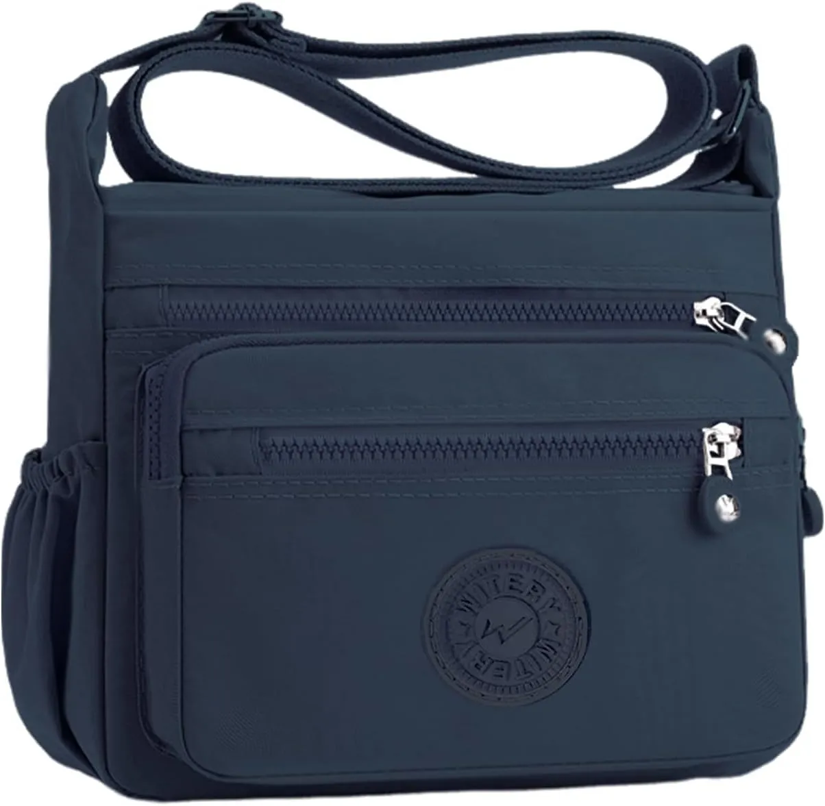 WITERY Nylon Crossboby Bag for Women - Waterproof Zipper Multi-pocket Travel Shoulder Bag Purse, Lightweight Messenger Bag