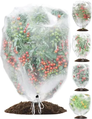 wohohoho 5 Packs Blueberry Bushes Netting Cover with Drawstring, 4.9Ft x 3.3Ft Garden Tree Netting Pest Barrier Tomato Protective Covers Prevent Fruits Plants from Squirrel Bird Insect Deer Animals