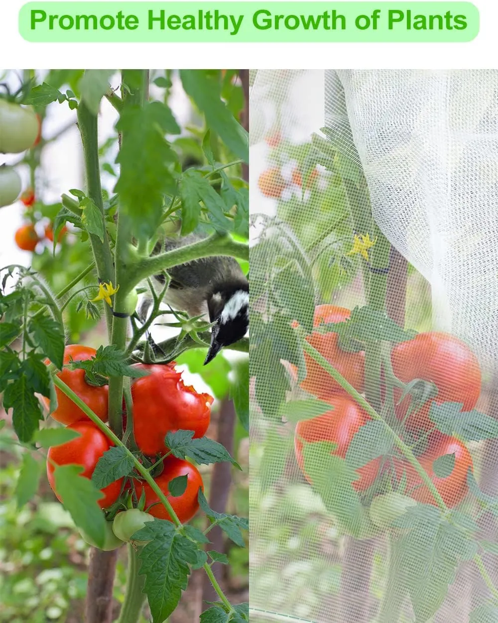 wohohoho 5 Packs Blueberry Bushes Netting Cover with Drawstring, 4.9Ft x 3.3Ft Garden Tree Netting Pest Barrier Tomato Protective Covers Prevent Fruits Plants from Squirrel Bird Insect Deer Animals