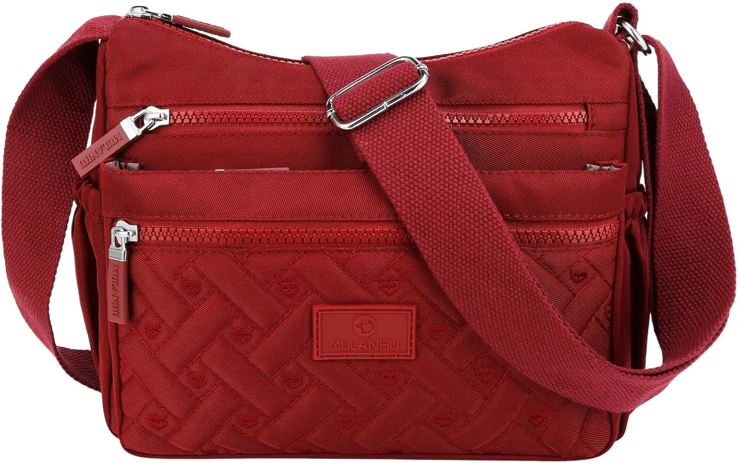 Women Crossbody Bag Multi-Pocket Nylon Waterproof Lightweight Casual Shoulder Handbag Purse Bookbag