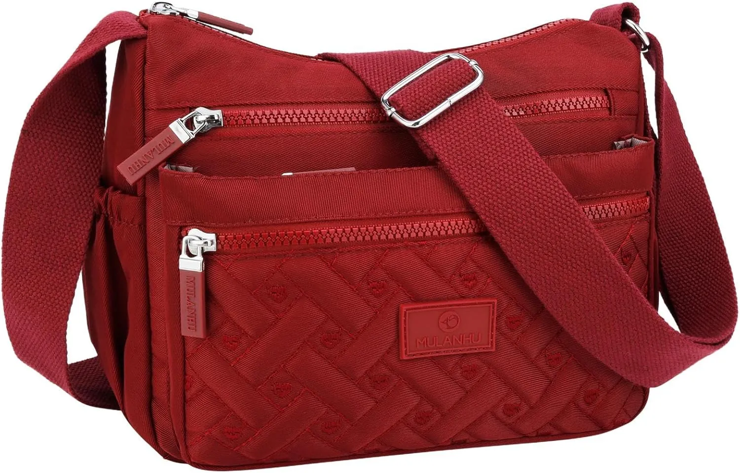 Women Crossbody Bag Multi-Pocket Nylon Waterproof Lightweight Casual Shoulder Handbag Purse Bookbag