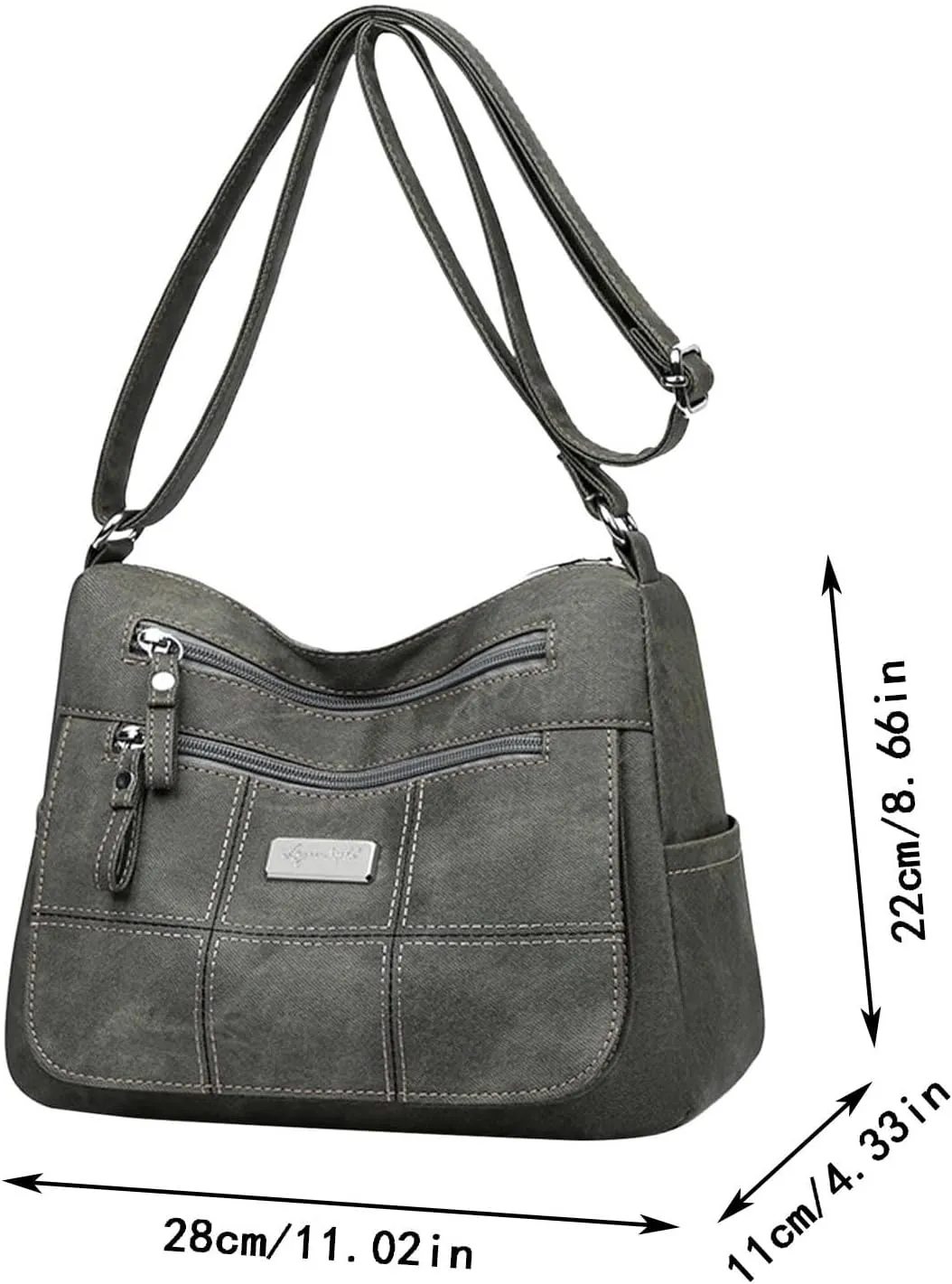 Women Shoulder Bag Fashionable New Pattern Simple Solid Color Retro Practical Large Capacity Zipper (Yellow, One Size)