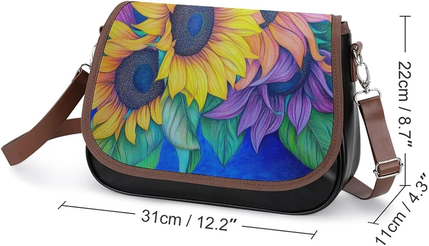 Womens Crossbody Purse Lightweight PU Leather Shoulder Bag Waterproof Messenger Bags