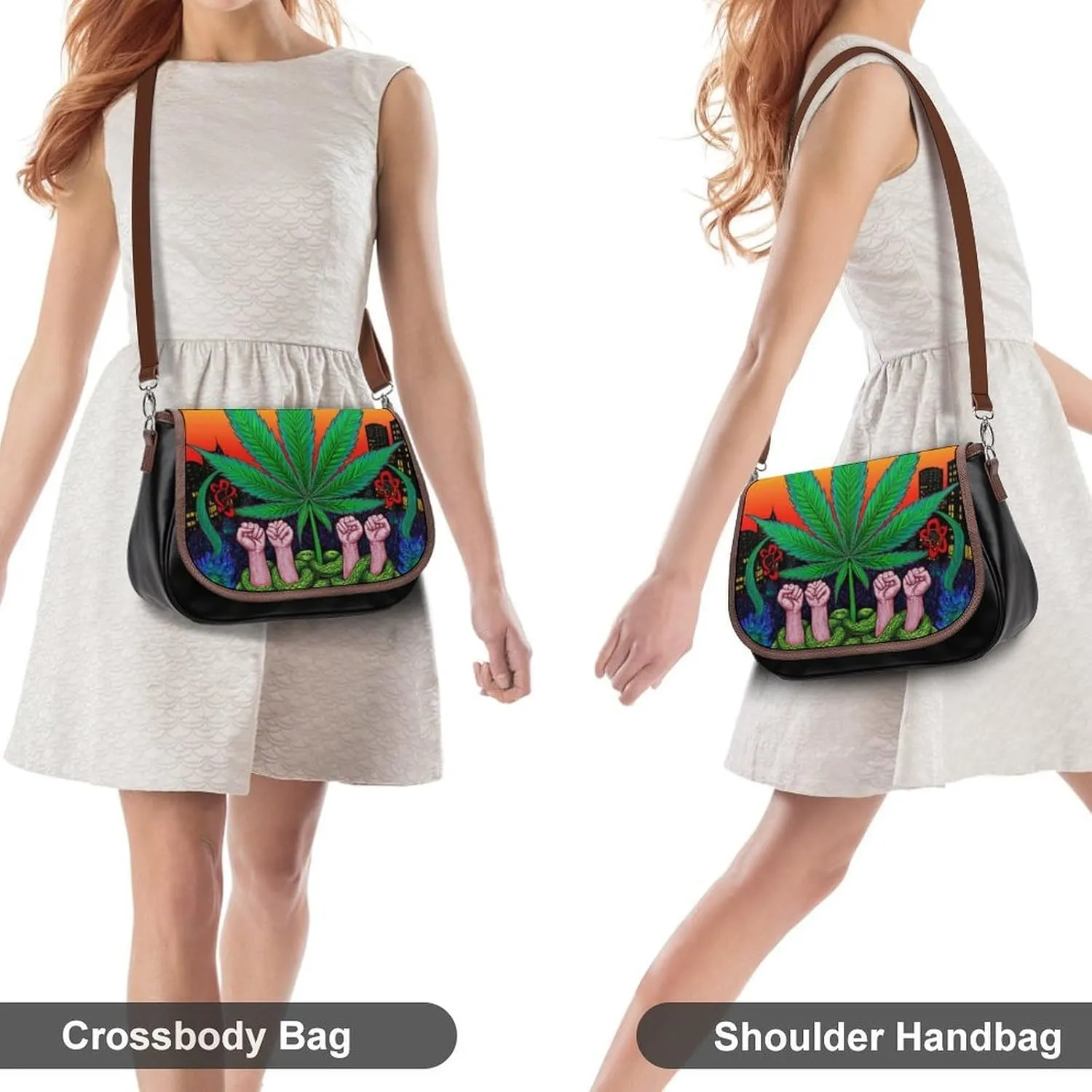 Womens Crossbody Purse Lightweight PU Leather Shoulder Bag Waterproof Messenger Bags