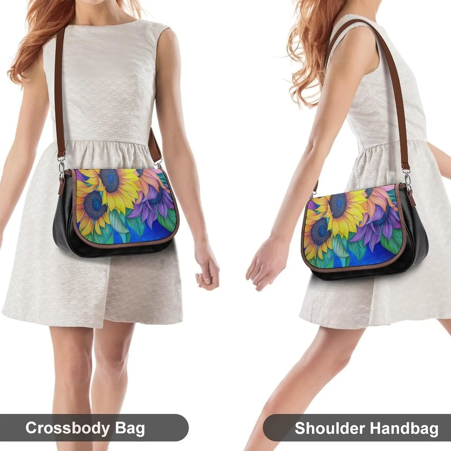 Womens Crossbody Purse Lightweight PU Leather Shoulder Bag Waterproof Messenger Bags