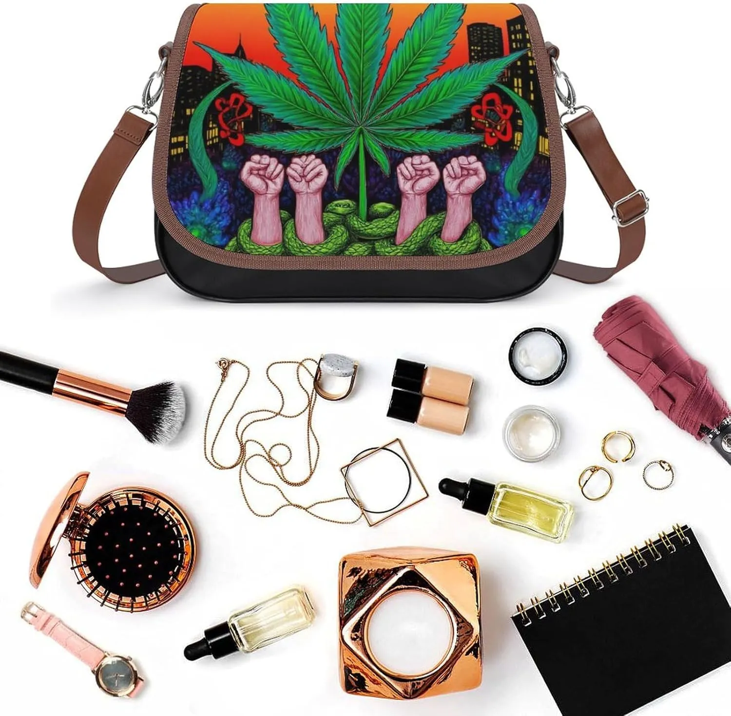 Womens Crossbody Purse Lightweight PU Leather Shoulder Bag Waterproof Messenger Bags