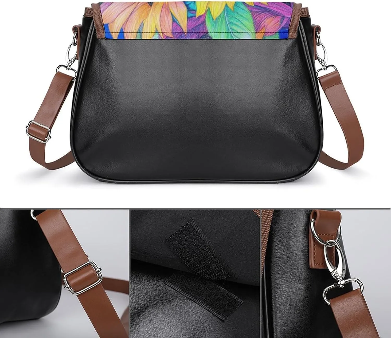 Womens Crossbody Purse Lightweight PU Leather Shoulder Bag Waterproof Messenger Bags