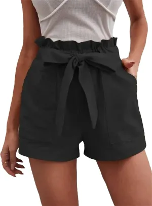 Women's Wide Leg Beach Shorts with Pockets | Breathable High Waist Lace Up Yoga Shorts | Lightweight Summer Casual Shorts