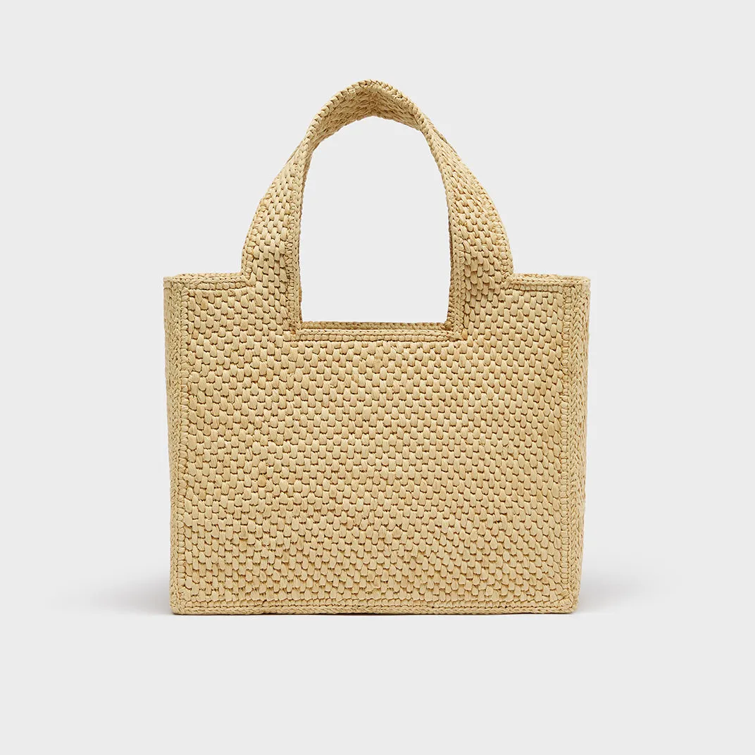 X Paula's Ibiza Small Raffia Tote in Natural