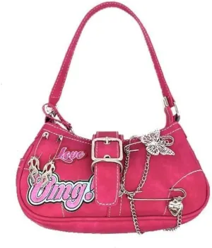 Y2k Bag Gothic Purse Goth Purse Grunge Bag Y2k Shoulder Bag 90s Y2k Purses for Women Harajuku Fashion Accessories