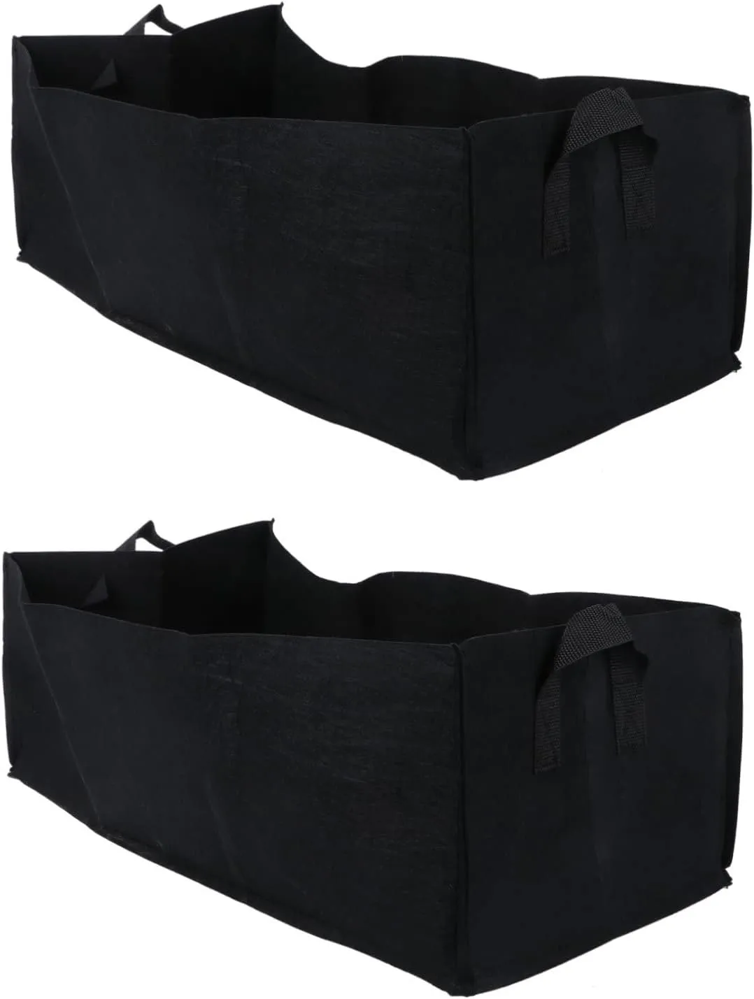 Yardwe 2pcs Growth Bag Bags Grow Planter Bag Potted Rectangular Grow Bag Grow Pot Outdoor Raised Vegetable Garden Planter Fabric Planting Bed Bag Strawberry Flower Plants Bed Black