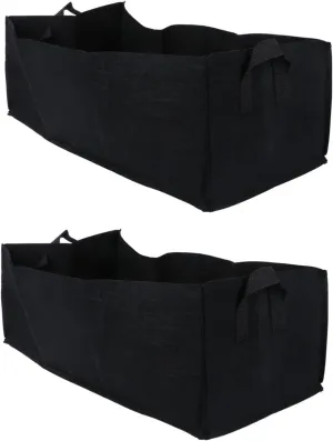 Yardwe 2pcs Growth Bag Bags Grow Planter Bag Potted Rectangular Grow Bag Grow Pot Outdoor Raised Vegetable Garden Planter Fabric Planting Bed Bag Strawberry Flower Plants Bed Black