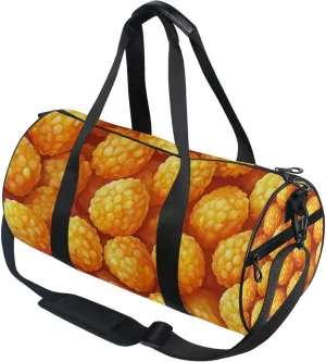 Yellow Cheese Corn Balls Gym Duffle Bag Women Men Sports Fitness Bag for Travel Workout Gymnastics Dance Ballet