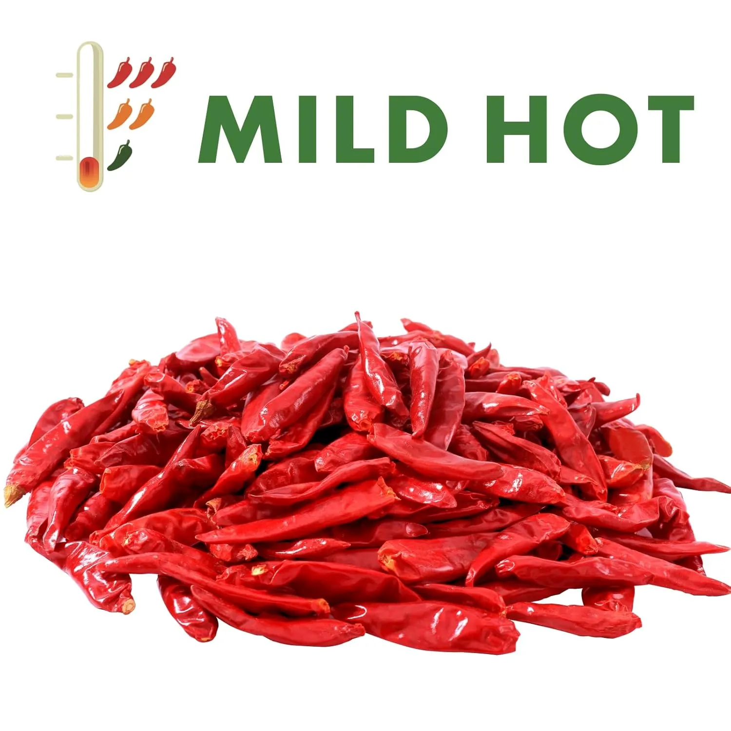 Yimi Dried Chilies Peppers, 10.7oz, Whole Chinese Dry Red Chilis, Spicy Hot Heat, Great For Mexican,Thai and Chinese Recipes,like Pozole, Tamales, Hotpot, In Resealable Bags, Mild Hot, Ideal for Father's Day