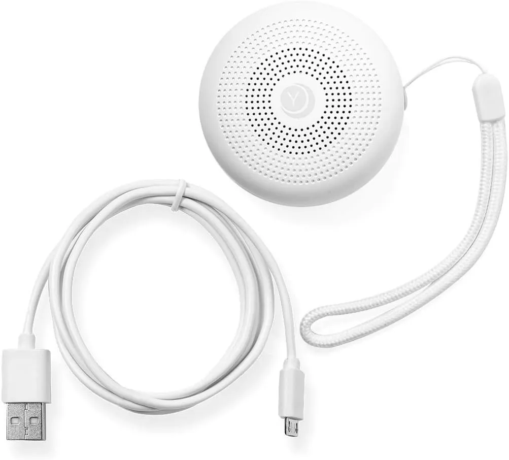 Yogasleep Travel Mini Portable White Noise Sound Machine | 6 Soothing Sounds | Soft Dimable Night Light | Compact Sleep Therapy for Adults & Baby | USB Rechargeable | Lanyard for Easy Hanging