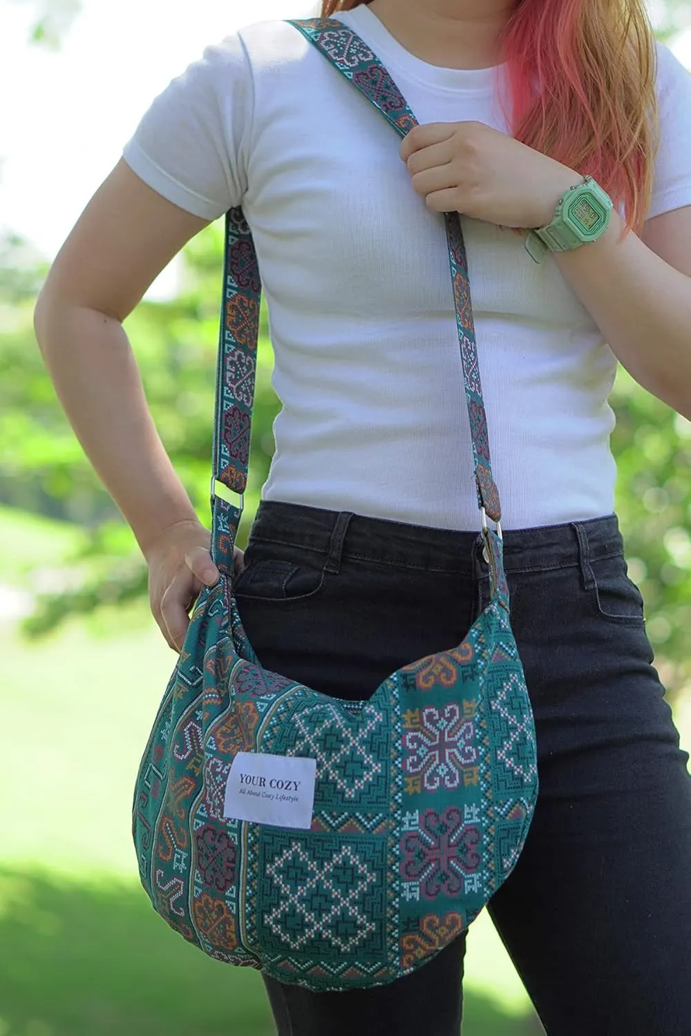 Your Cozy Women's Sling Crossbody Bags Large Shoulder Shopping Hobo Bag Handbag Top Zip Bags Handmade Messenger Bag
