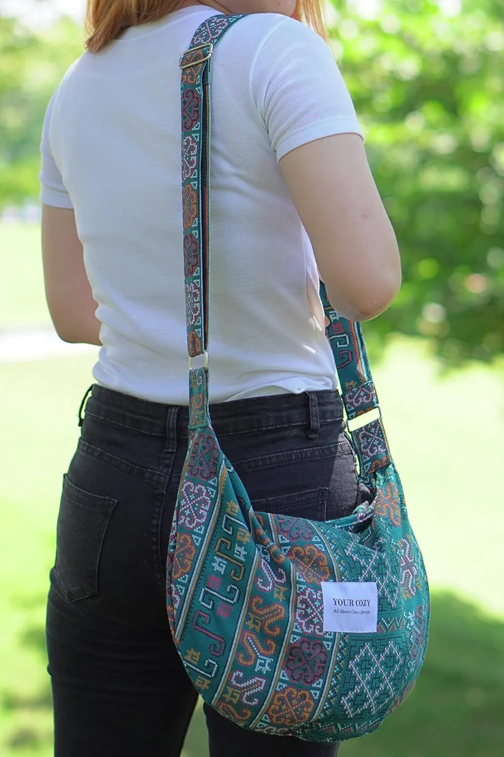 Your Cozy Women's Sling Crossbody Bags Large Shoulder Shopping Hobo Bag Handbag Top Zip Bags Handmade Messenger Bag