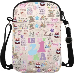 ZJXHPO 21st Birthday Cross Body Bag In My 21 Era Messenger Bag 21 Birthday Party Gift 21 Years Old Gift