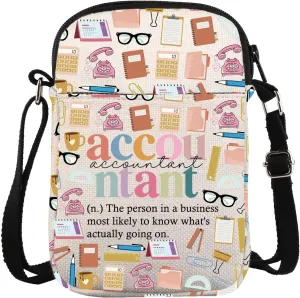 ZJXHPO Accountant Cross Body Bag Accountant Definition Messenger Bag Accounting Major Shoulder Bag CPA Gift