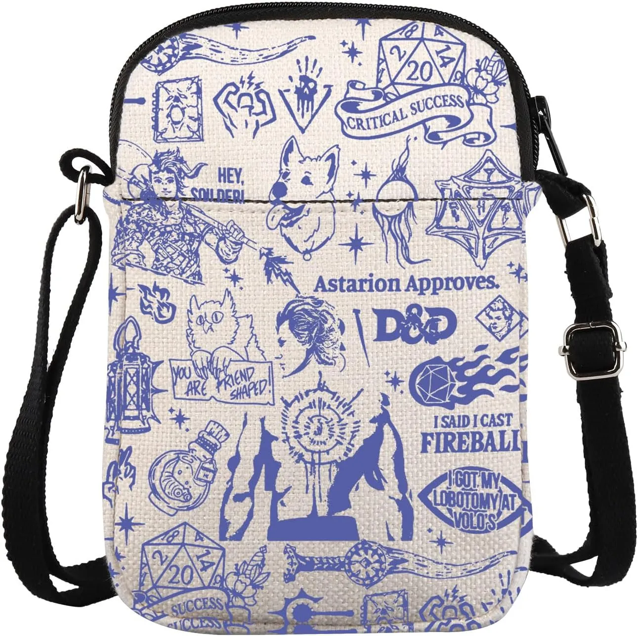 ZJXHPO BG3 Cross Body Bag Astarion Game Messenger Bag Astarion Shoulder Bag BG3 Gamer Carry On Bag Astarion gift