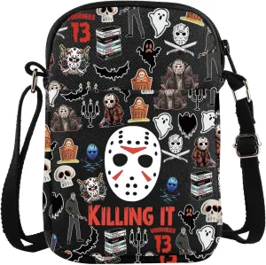ZJXHPO Jason Killing It Cross Body Bag Friday Movies Jason Messenger Bag Horror Movie Lover Gift Horror Night Carry On Bag