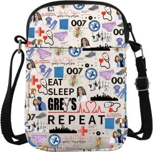 ZJXHPO Movie Fans Gift Eat Sleep Doctor Repeat Cross Body Bag TV Show Messenger Bag Movie Merch