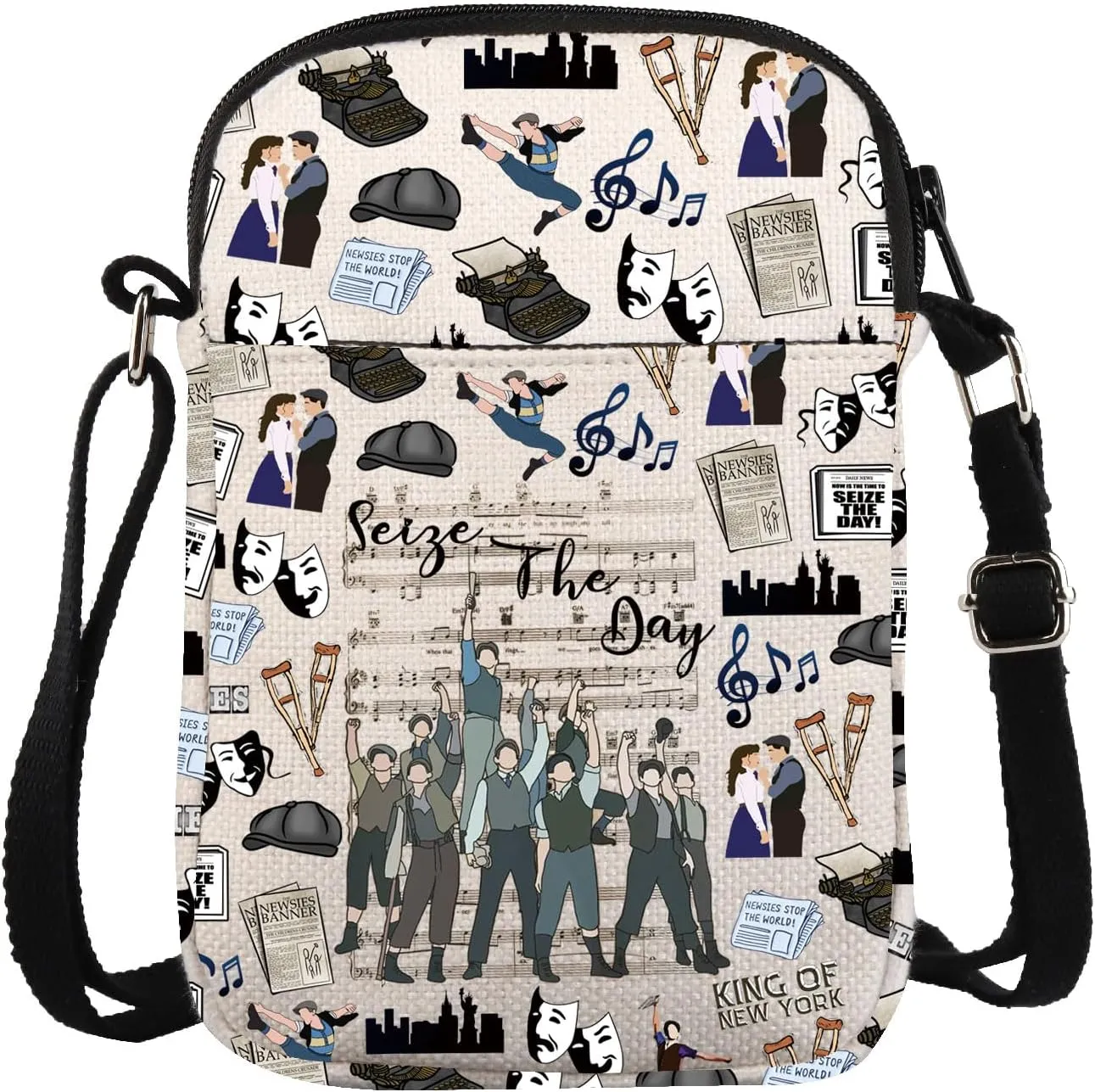 ZJXHPO Musical Cross Body Bag Seize The Day Messenger Bag Musical Lover Gift Musical Theatre Gift