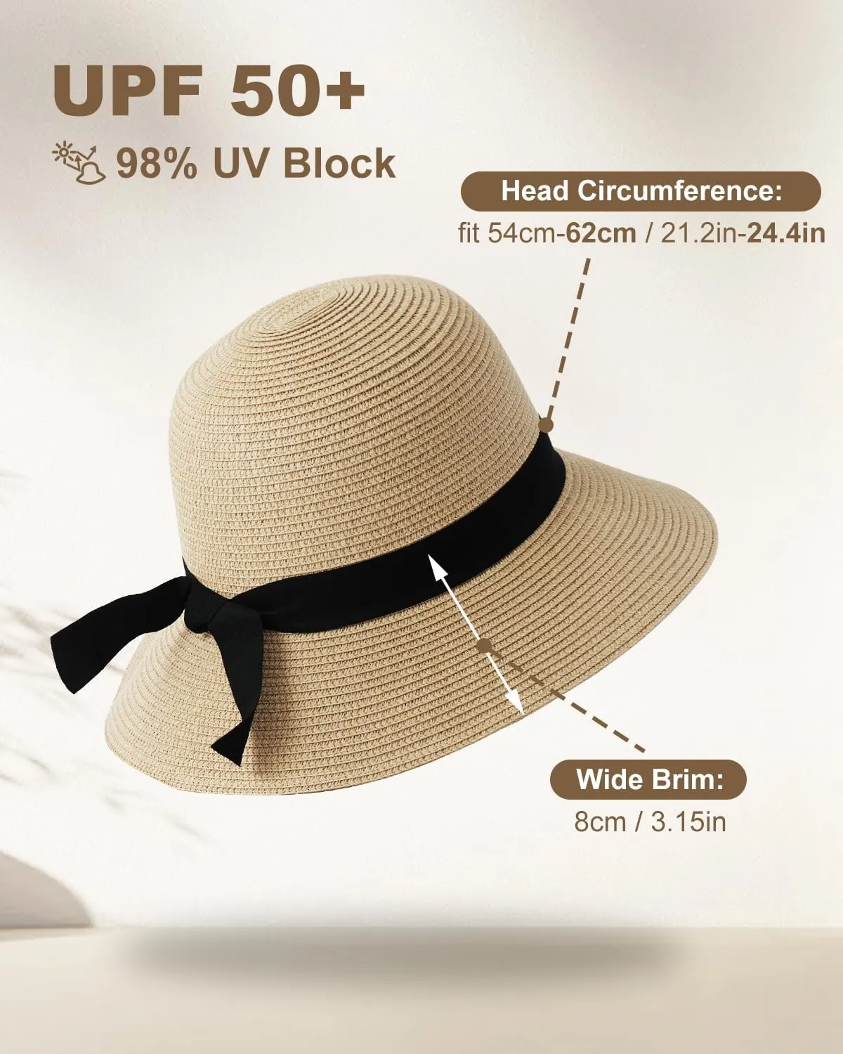 Zylioo Oversize XXL Womens Straw Sun Hat,Wide Brim Extra Large Beach Hats,UPF 50  Floppy Summer Hat for Big Heads