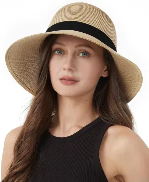 Zylioo Oversize XXL Womens Straw Sun Hat,Wide Brim Extra Large Beach Hats,UPF 50  Floppy Summer Hat for Big Heads